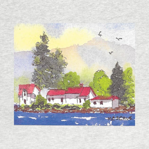 Alton Bay New Hampshire Island Cottages on Lake Winnipesaukee by ROSEANN MESERVE 